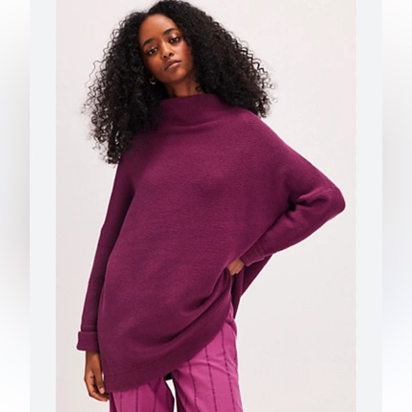 Free People Ottoman Slouchy Tunic Sweater Thick Ribbed Size Small Oversized - Picture 1 of 12